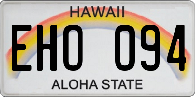 HI license plate EHO094