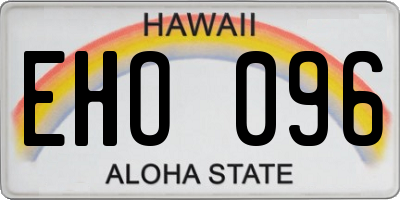 HI license plate EHO096