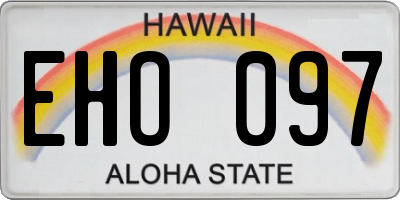 HI license plate EHO097