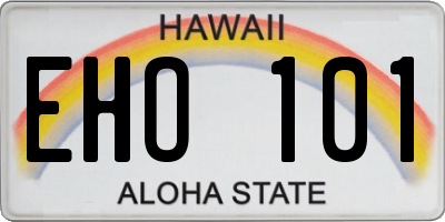 HI license plate EHO101