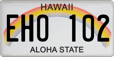 HI license plate EHO102
