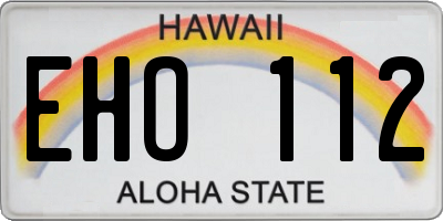 HI license plate EHO112