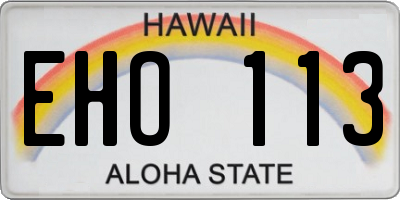 HI license plate EHO113