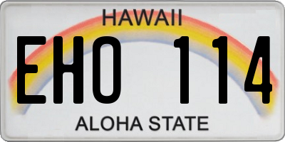 HI license plate EHO114