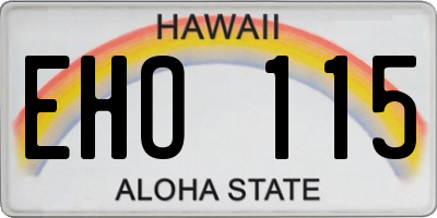 HI license plate EHO115