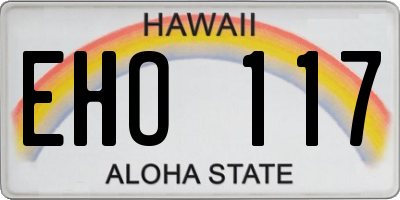HI license plate EHO117