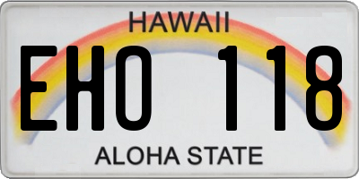 HI license plate EHO118