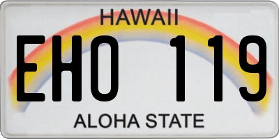 HI license plate EHO119