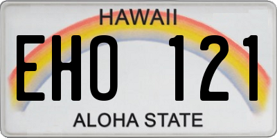HI license plate EHO121