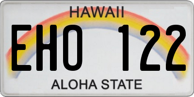 HI license plate EHO122