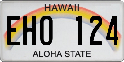 HI license plate EHO124