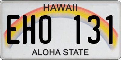 HI license plate EHO131