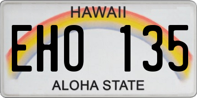HI license plate EHO135