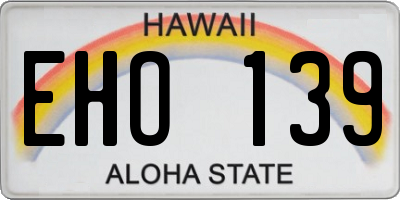 HI license plate EHO139