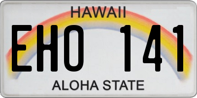 HI license plate EHO141