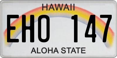 HI license plate EHO147