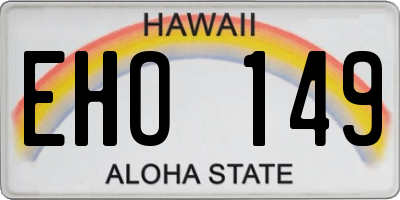 HI license plate EHO149