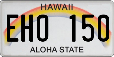 HI license plate EHO150
