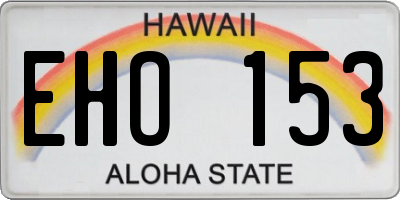 HI license plate EHO153