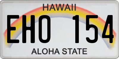 HI license plate EHO154