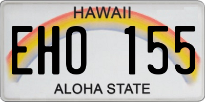 HI license plate EHO155