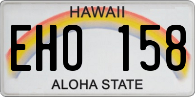 HI license plate EHO158
