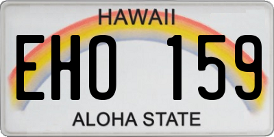 HI license plate EHO159