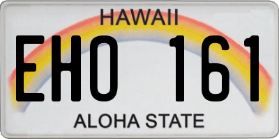 HI license plate EHO161