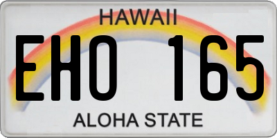 HI license plate EHO165