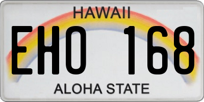 HI license plate EHO168