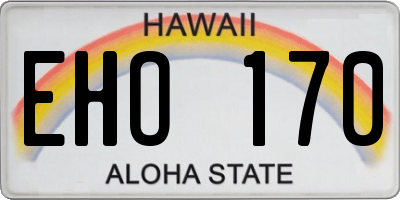 HI license plate EHO170