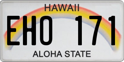 HI license plate EHO171