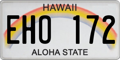 HI license plate EHO172