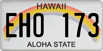 HI license plate EHO173