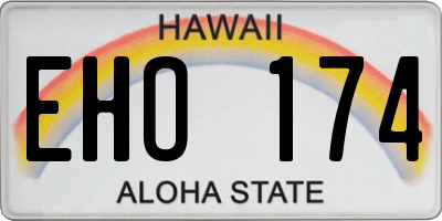 HI license plate EHO174