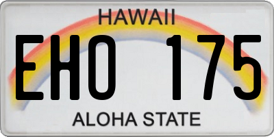 HI license plate EHO175