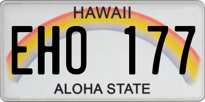 HI license plate EHO177