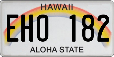 HI license plate EHO182