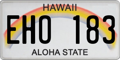 HI license plate EHO183