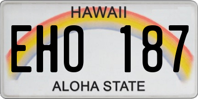 HI license plate EHO187