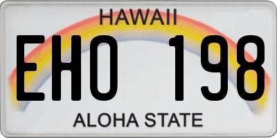 HI license plate EHO198