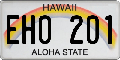 HI license plate EHO201
