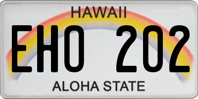 HI license plate EHO202