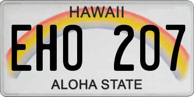 HI license plate EHO207