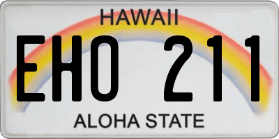 HI license plate EHO211