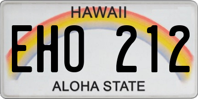 HI license plate EHO212