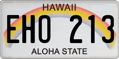 HI license plate EHO213