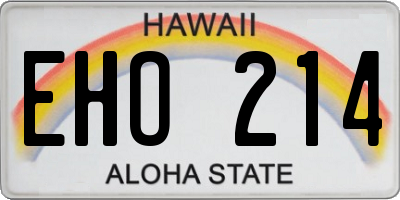 HI license plate EHO214