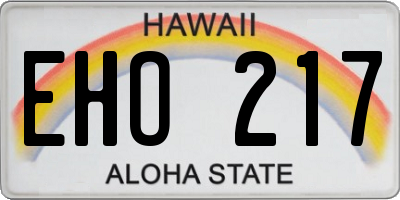 HI license plate EHO217