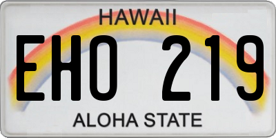 HI license plate EHO219